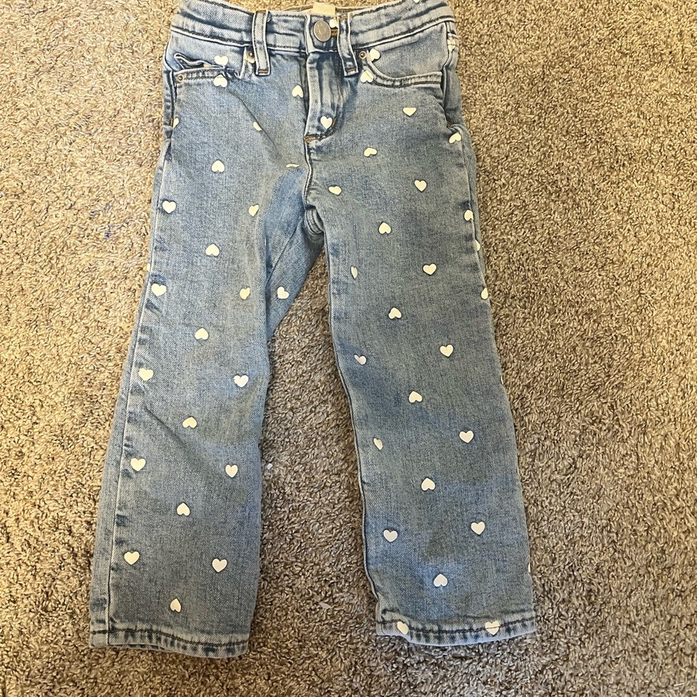 Crewcuts girls Jeans with White Heart Pattern
